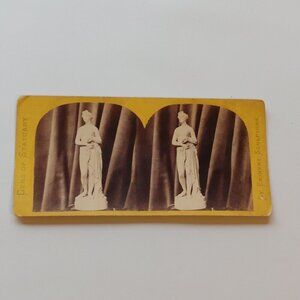 ANTIQUE STEREOGRAPH CARD The Tinted Venus - John Gibson Marble Statue